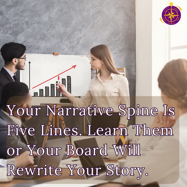 Your Narrative Spine Is Five Lines. Learn Them or Your Board Will Rewrite Your Story.